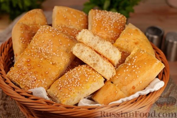 Хлебные булочки-плиточки с кунжутом