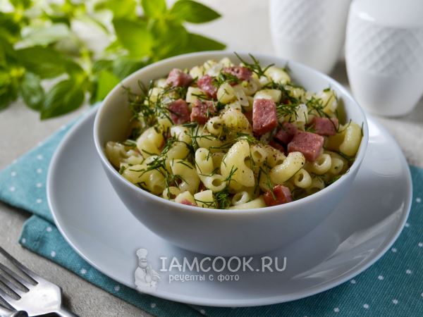 Макароны по-флотски с колбасой