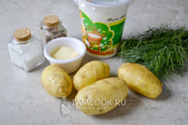 Молодая картошка в сметане с укропом