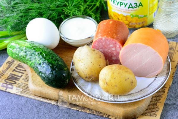 Окрошка с кукурузой