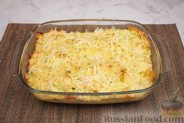 Рваный пирог из лаваша с кабачками и сыром