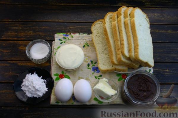 Сладкие гренки с орехово-шоколадной пастой