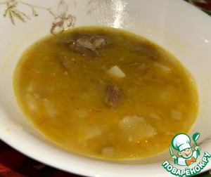Суп из чечевицы с говяжьей масталыжкой и картошкой